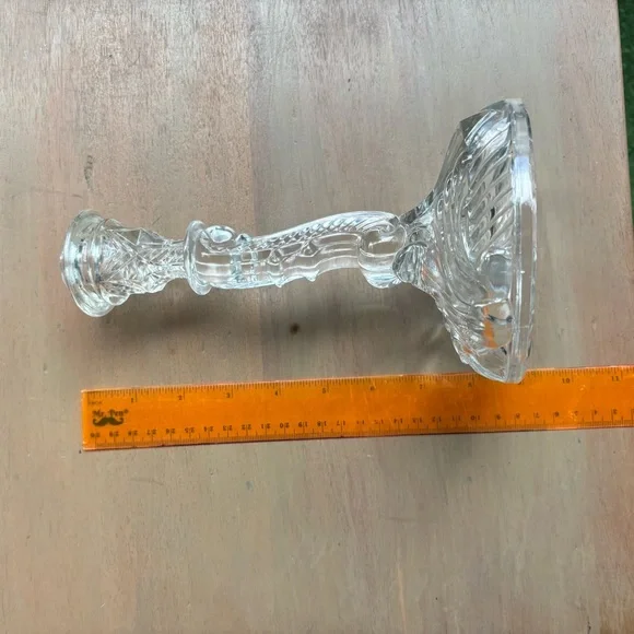 Vintage Indiana Glass Candlestick #303 Clear 8-1/2 Inch c1936-40